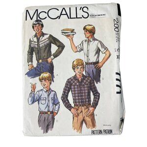 80s McCalls 7771 Sewing Pattern Size 12 Boys & Teen Boys Shirt Multi Style CUT